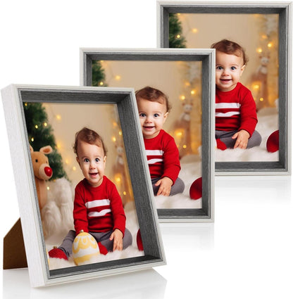 Bilderrahmen Set Acrylplatte Bruchsicherem 10x15cm 3er Set dunkelgrau
