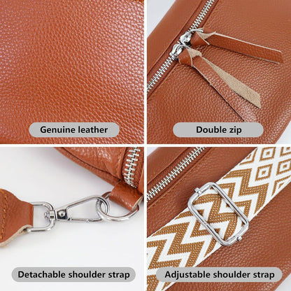 Umhängetasche Damen Weiß Sattel Crossbody in Lederoptik