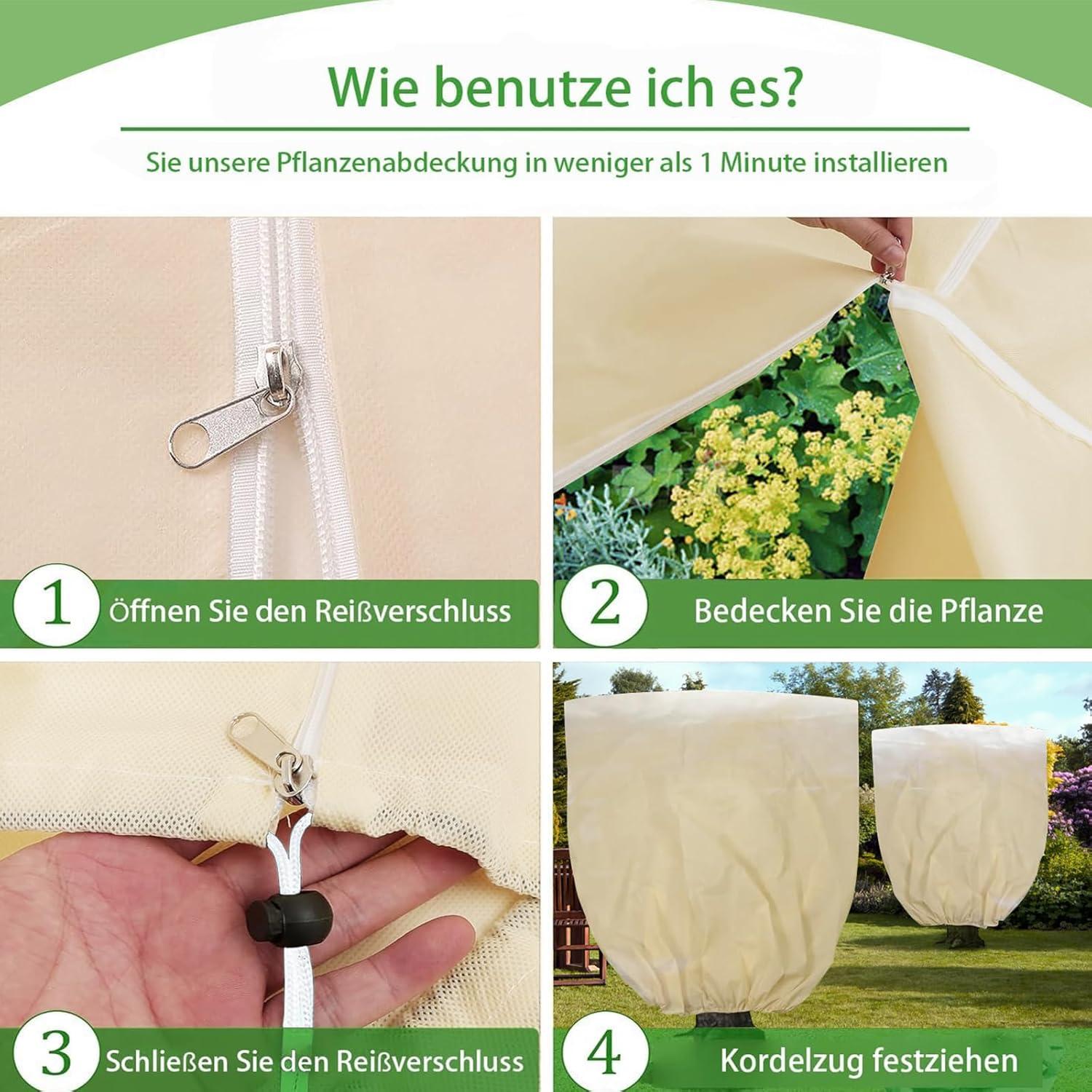 2er Set Winterschutz Pflanzen 180x120cm Kübelpflanzen Frostschutz