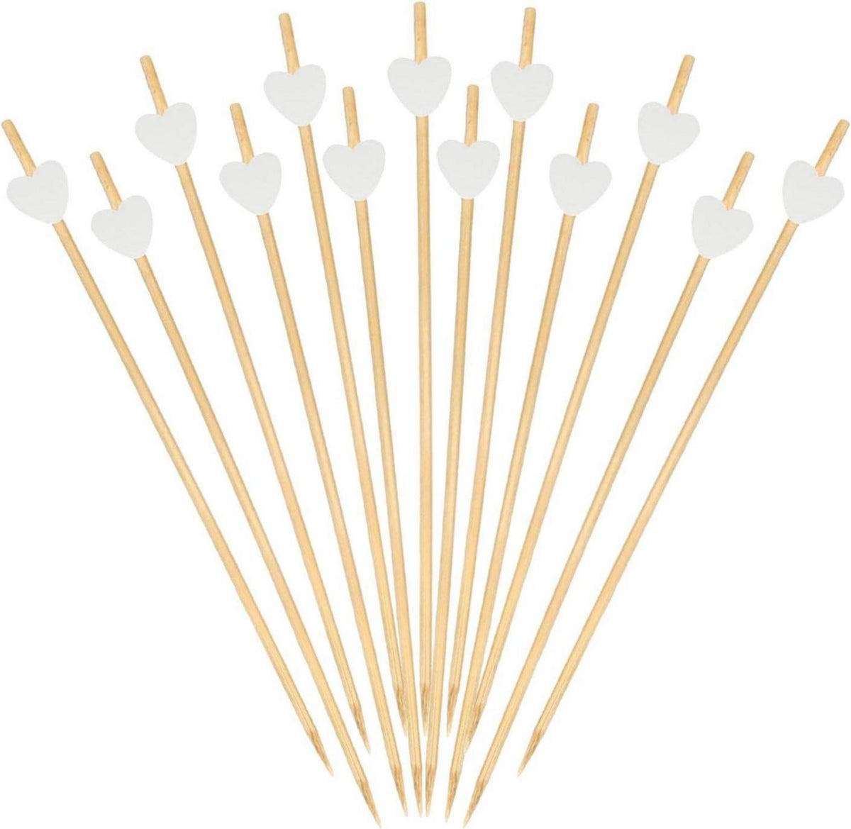 Holzspieße Cocktail Sticks 100 Stück Herzen 12 cm Fingerfood