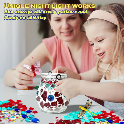 BARVERE Laternen Bastelset Mosaik Kinder DIY Laterne Geburtstagsgeschenk Rot