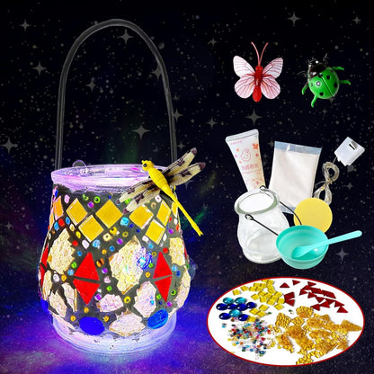 Mosaik Laterne Bastelset Kinder DIY Kreativ Gelb Style 2
