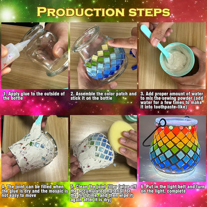 Mosaik Laterne Bastelset Kinder DIY Kreativ Gelb Style 2