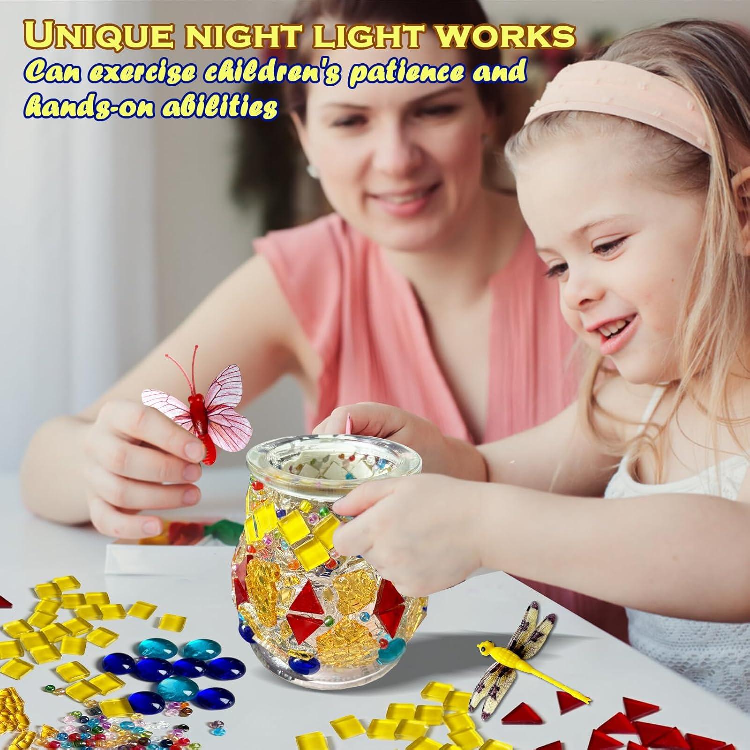 BARVERE Laternen Bastelset Mosaik Mädchen Jungs DIY Laterne Kinder Geburtstagsgeschenk