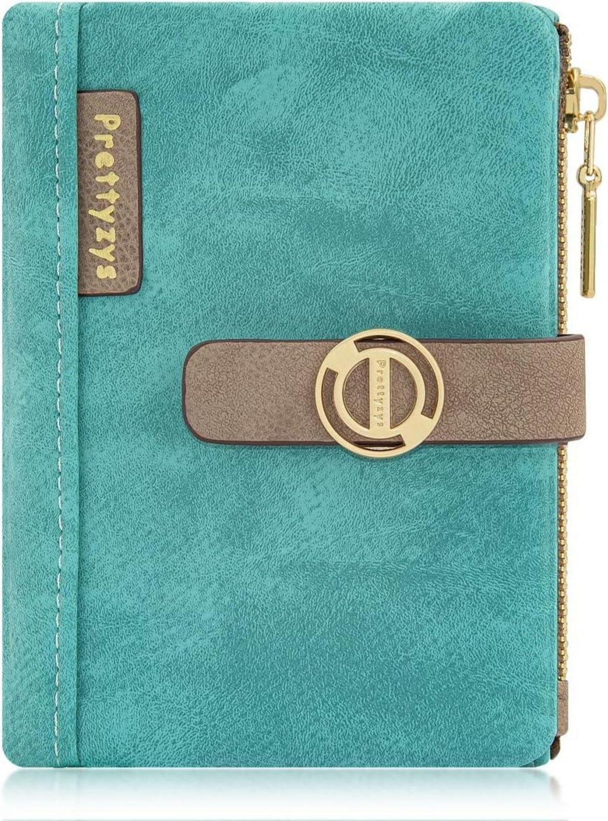 Damen Geldbörse Klein mit Mehreren Fächern, Zipper Münzfach, edles PU