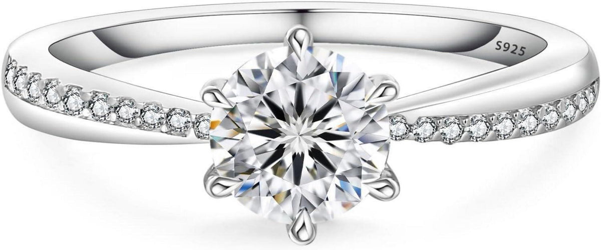 Moissanite Verlobungsring 1.0 Karat D 56