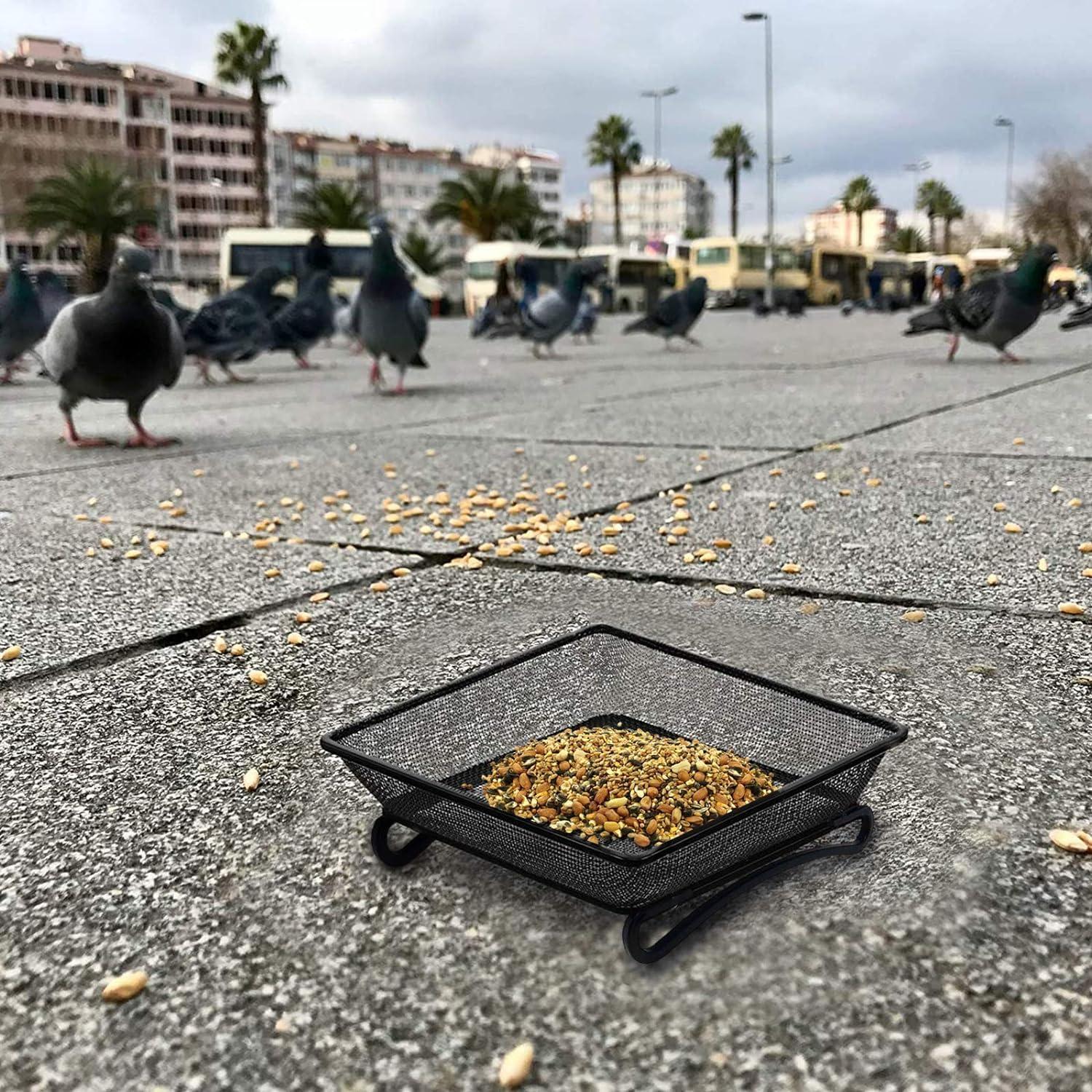 2 Stk. Bodenfutterstation Vögel, Feinmaschige Futterstation