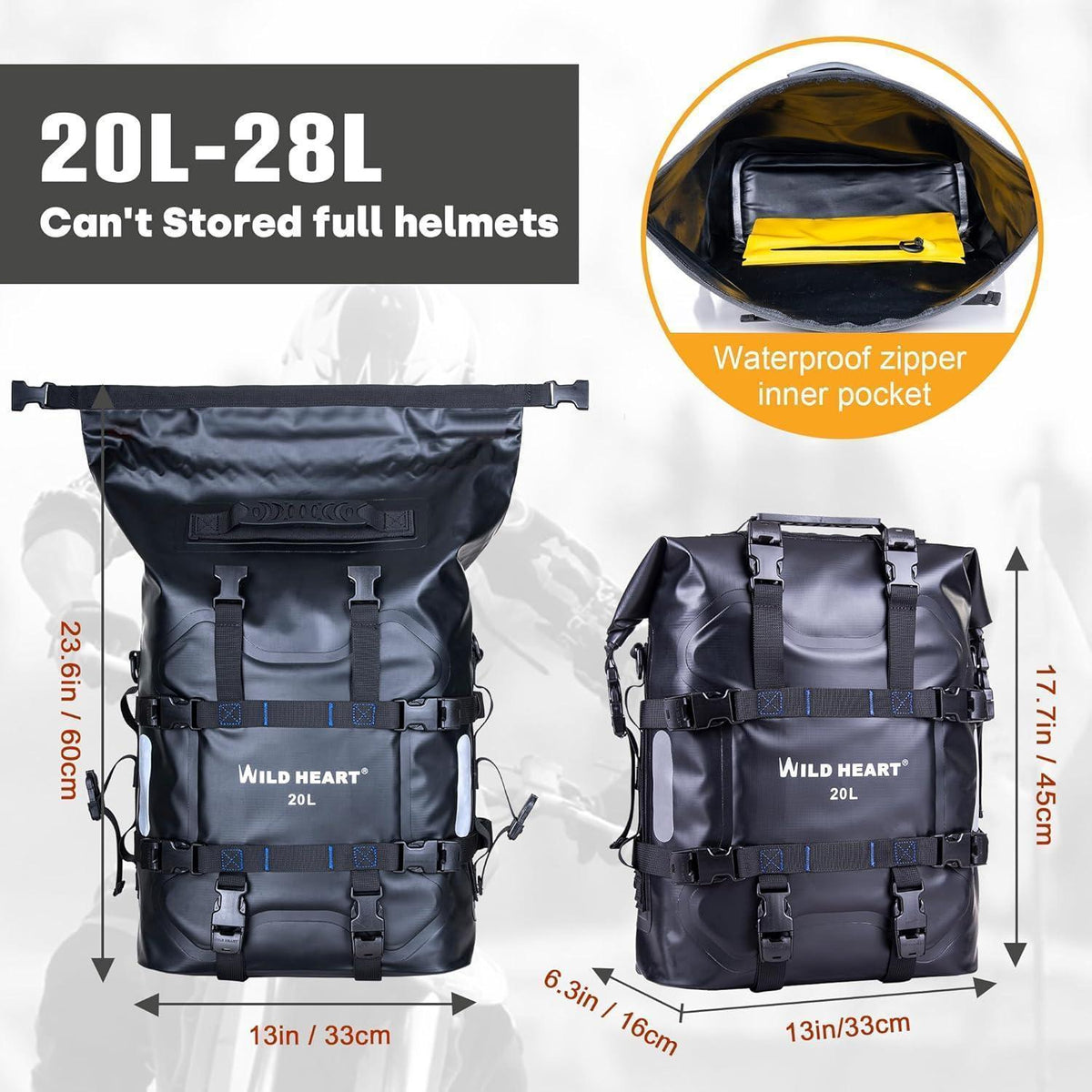 Wasserdichte Motorrad Seitentasche 20L Edelstahl Federung