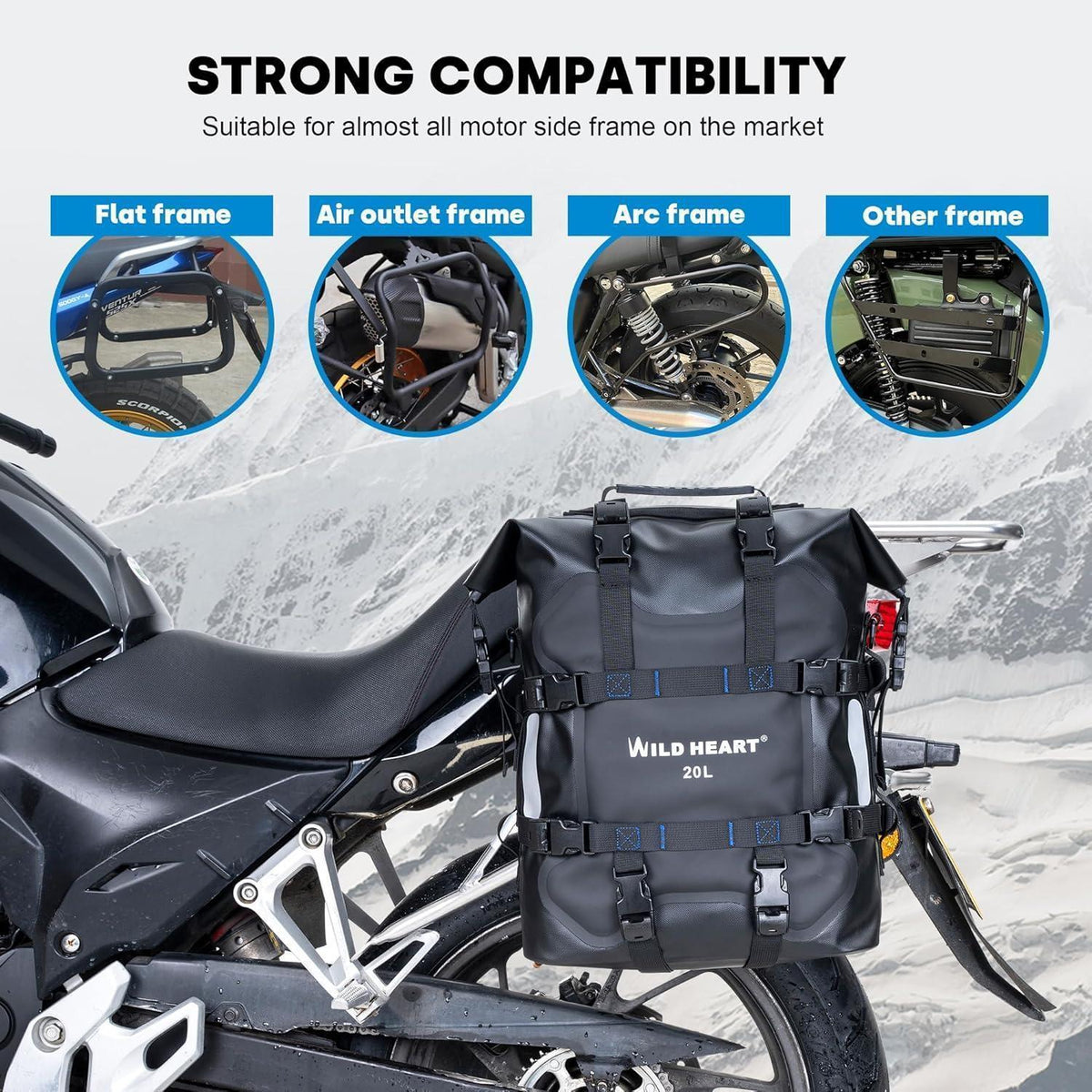 Wasserdichte Motorrad Seitentasche 20L Edelstahl Federung