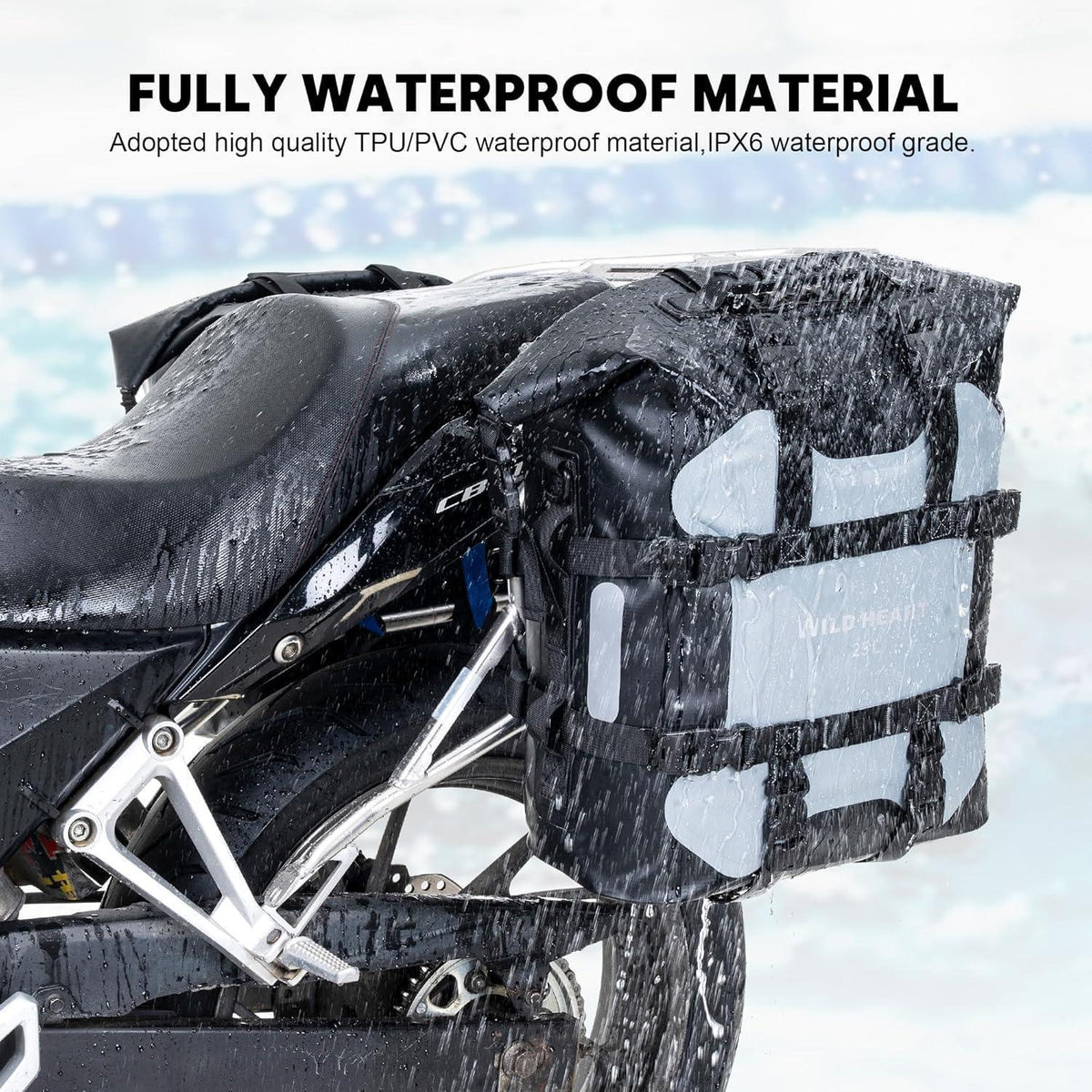 Wasserdichte Motorrad Seitentasche 25L Edelstahl Federung
