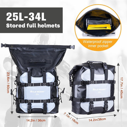 Wasserdichte Motorrad Seitentasche 25L Edelstahl Federung