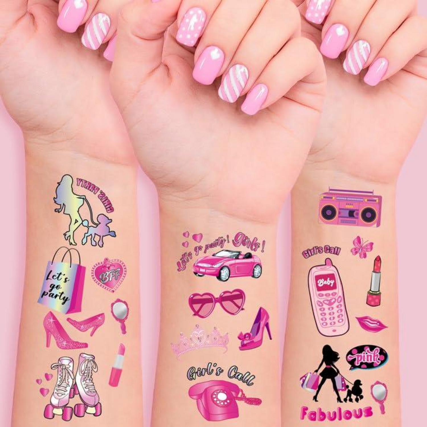 10x Rosa Prinzessin Einhorn Mädchen Kindertattoos