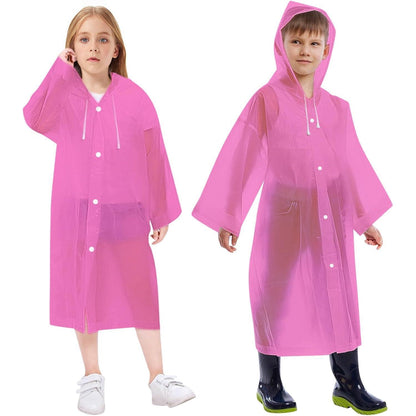 Wasserdichter Regenponcho Kinder Rosa – Atmungsaktiv & Wiederverwendbar