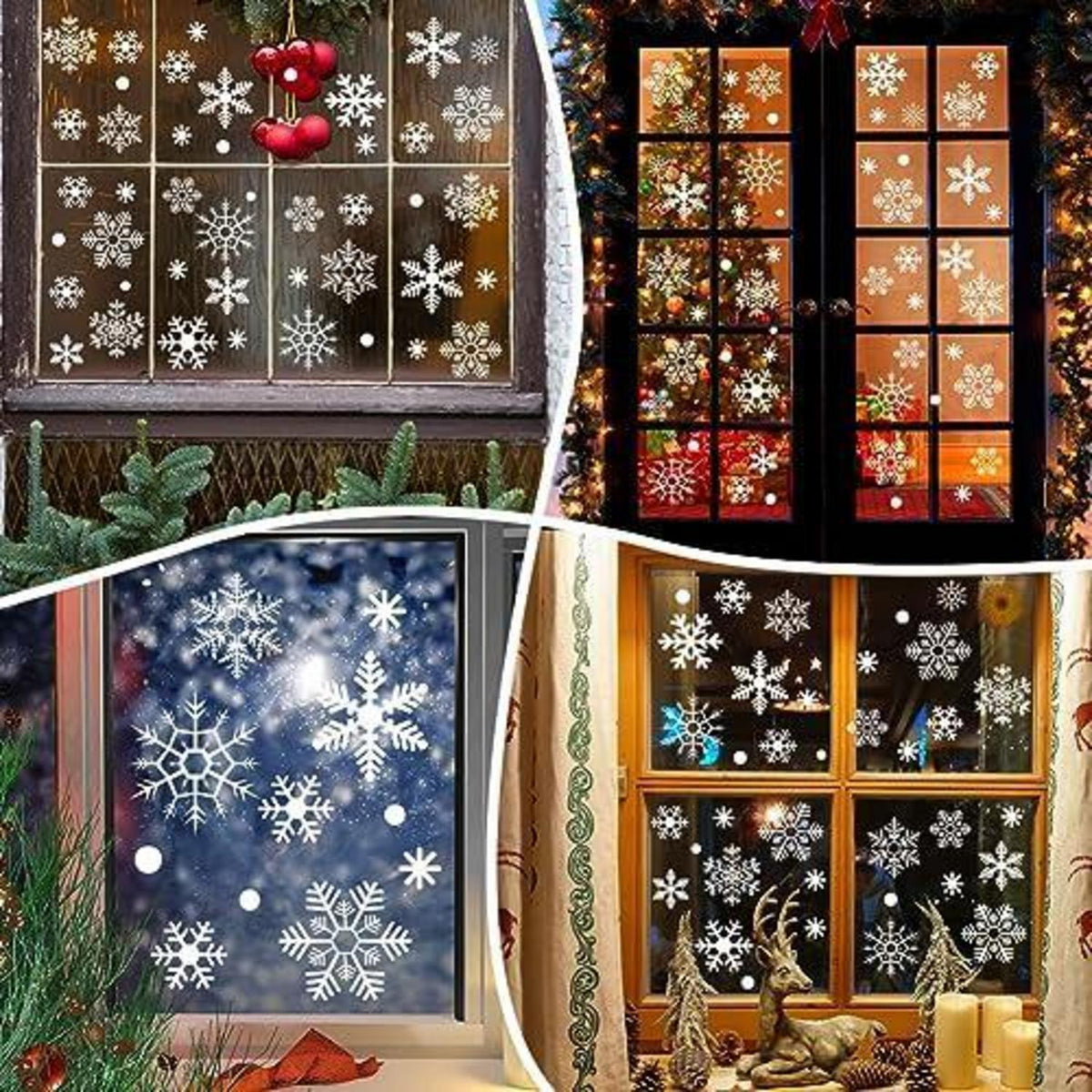 Schneeflocken Fensterdeko – 302 PCS Wiederverwendbar Weihnachten
