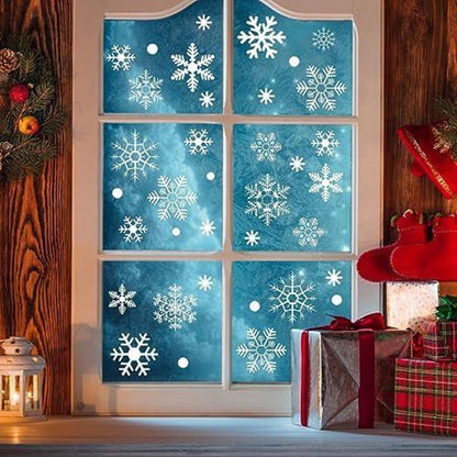 Schneeflocken Fensterdeko – 302 PCS Wiederverwendbar Weihnachten