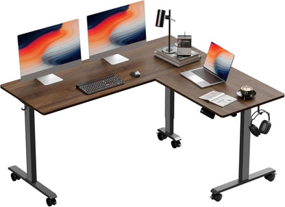 Elektrischer L-förmiger Schreibtisch Höhenverstellbar 160x140 cm