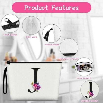 Aucuu Damen Kosmetiktasche Leinwand Make-up Organizer Strandtasche