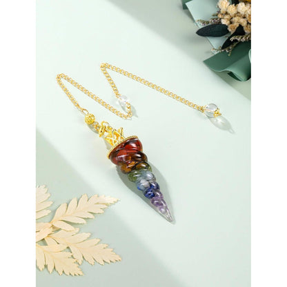 Edelstein Pendel 7 Chakra Muschelschale Anhänger Kette Reiki
