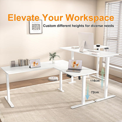 L-förmiger Elektrischer Schreibtisch Höhenverstellbar 160x140 cm mit 3 Memory
