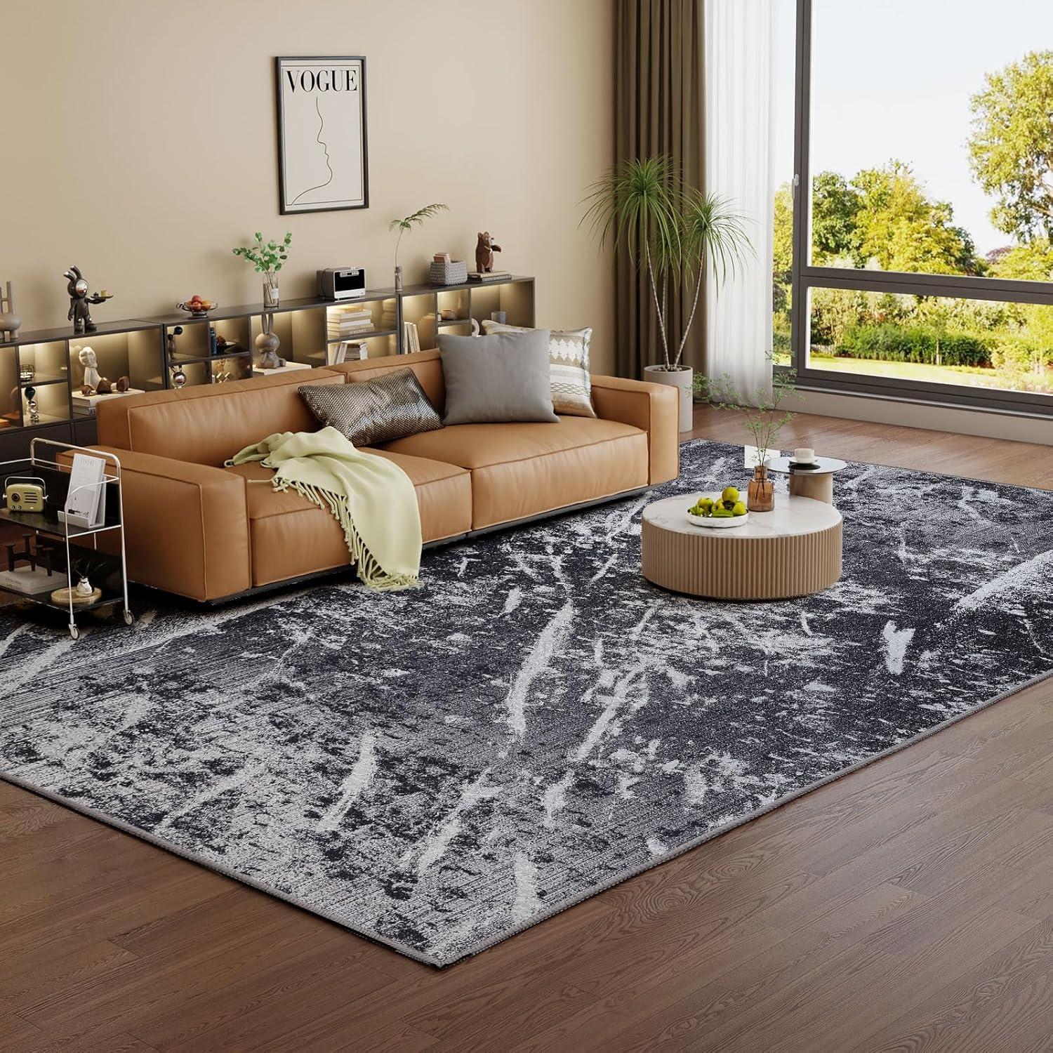 Teppich Kurzflor Moderner Flauschiger Abstraktion Wohnzimmer