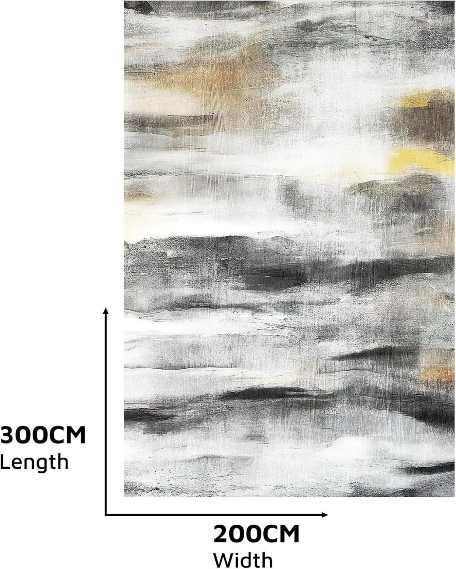 Vamcheer Teppich Moderner Kurzflor Schwarz 200x300cm