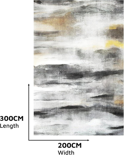 Vamcheer Teppich Moderner Kurzflor Schwarz 200x300cm