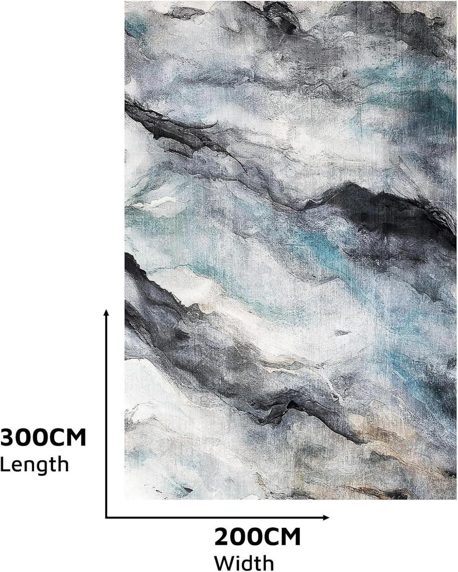 Vamcheer Kurzflor Teppich Moderner Blau 200x300 cm