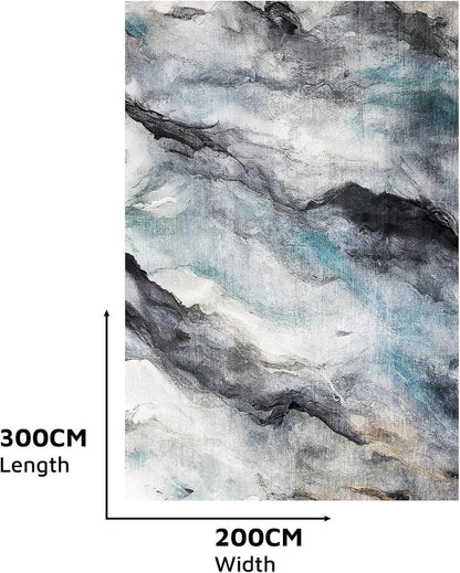 Vamcheer Kurzflor Teppich Moderner Blau 200x300 cm