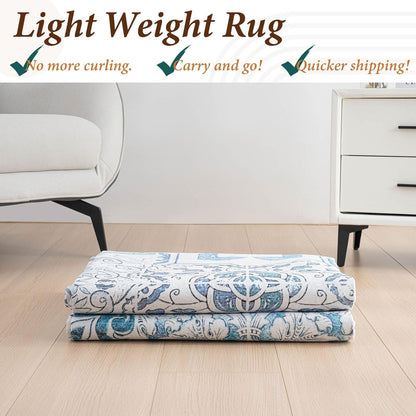 Grüner Teppich 160x230cm Waschbar Rutschfest für Wohnzimmer Küche Eingang
