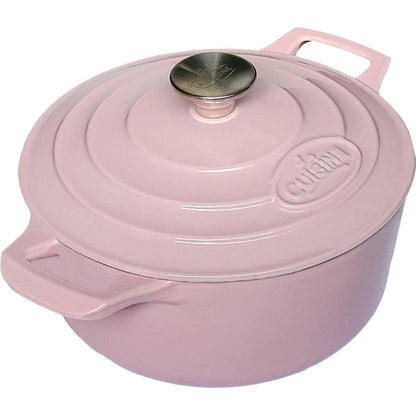 Emaillierter Schmortopf 24 cm – Rosa Gusseisen für Langsamkochgerichte