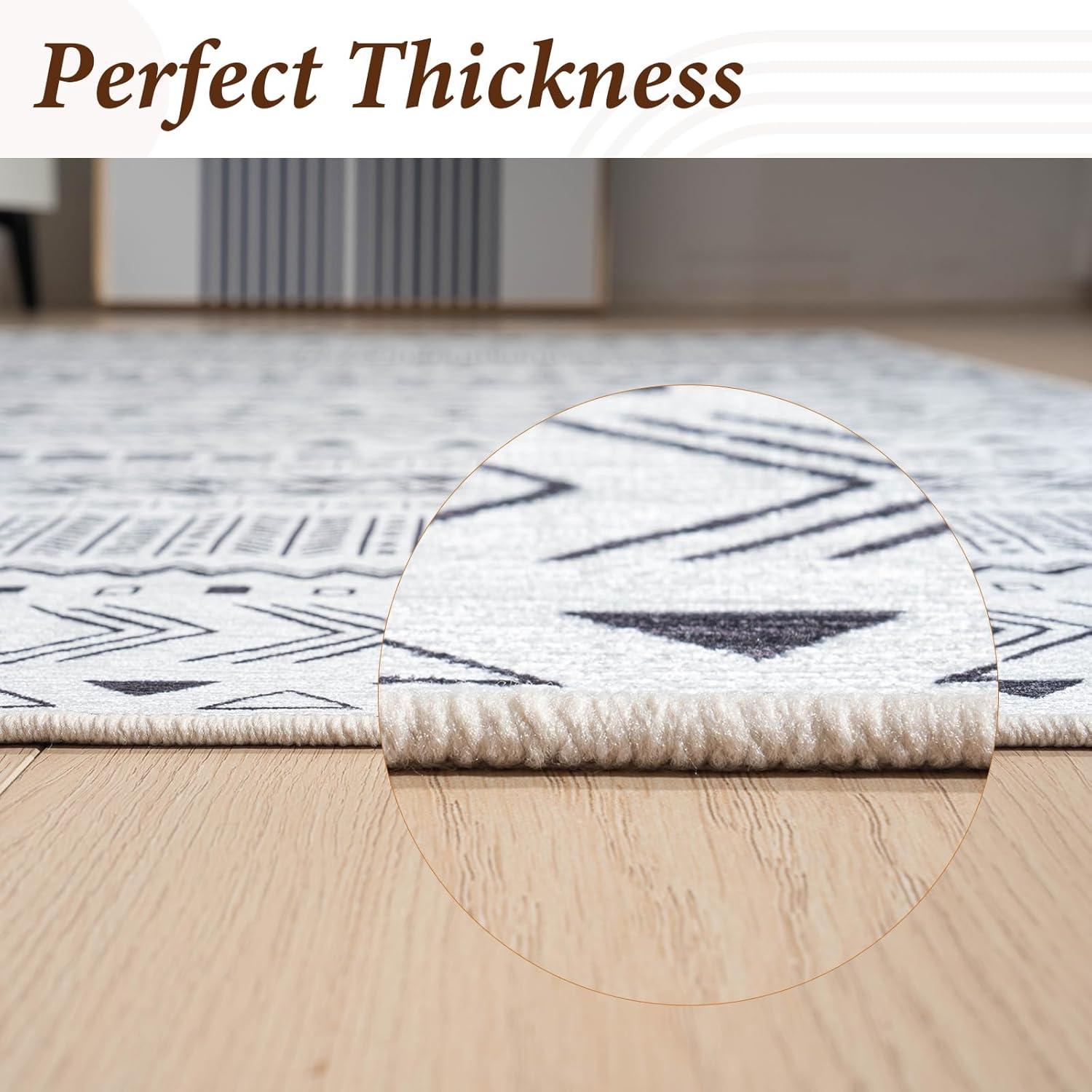Modernes Outdoor Teppich 200x300 Schwarz Vintage-Optik Geometrischer