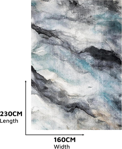 Moderner Teppich Blau Kurzflor 160x230 cm - Weich rutschfest
