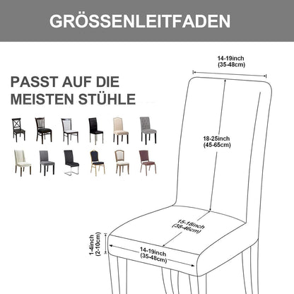 Stuhlhussen 6er Set Stretch – Graublau für Küche & Co.