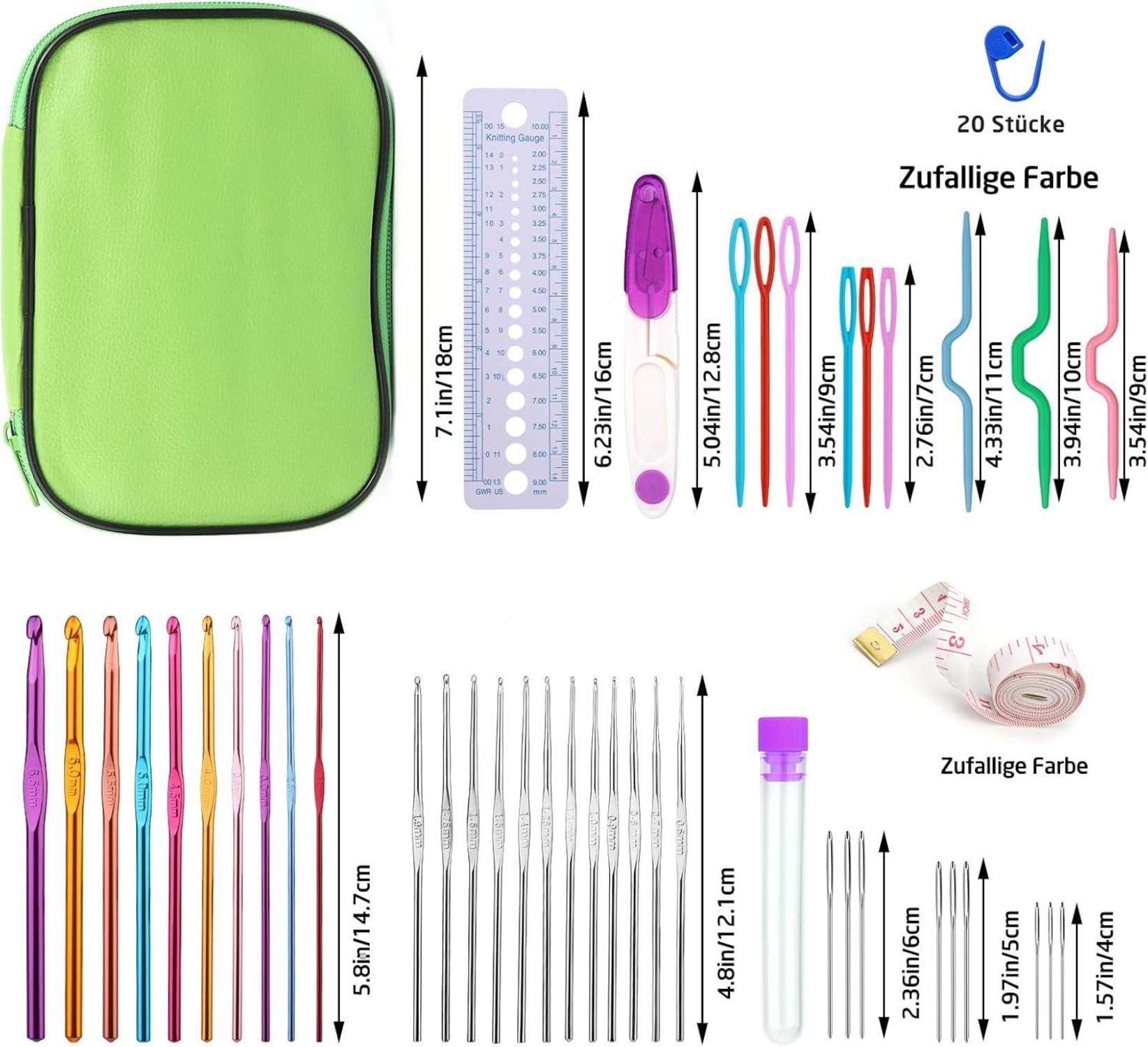 Ergonomisches 60-teiliges Häkelnadel-Set mit