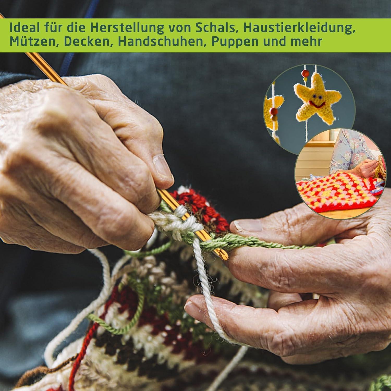 60-teiliges Häkelnadel-Set mit Aufbewahrungsbox, ergonomisches