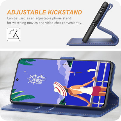 Honor 90 Handyhülle Leder Klapphülle mit Kartenschlitzen Blau