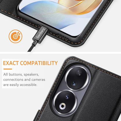 Ganbary Handyhülle für Honor 90 - Premium Leder Klapphülle Schwarz