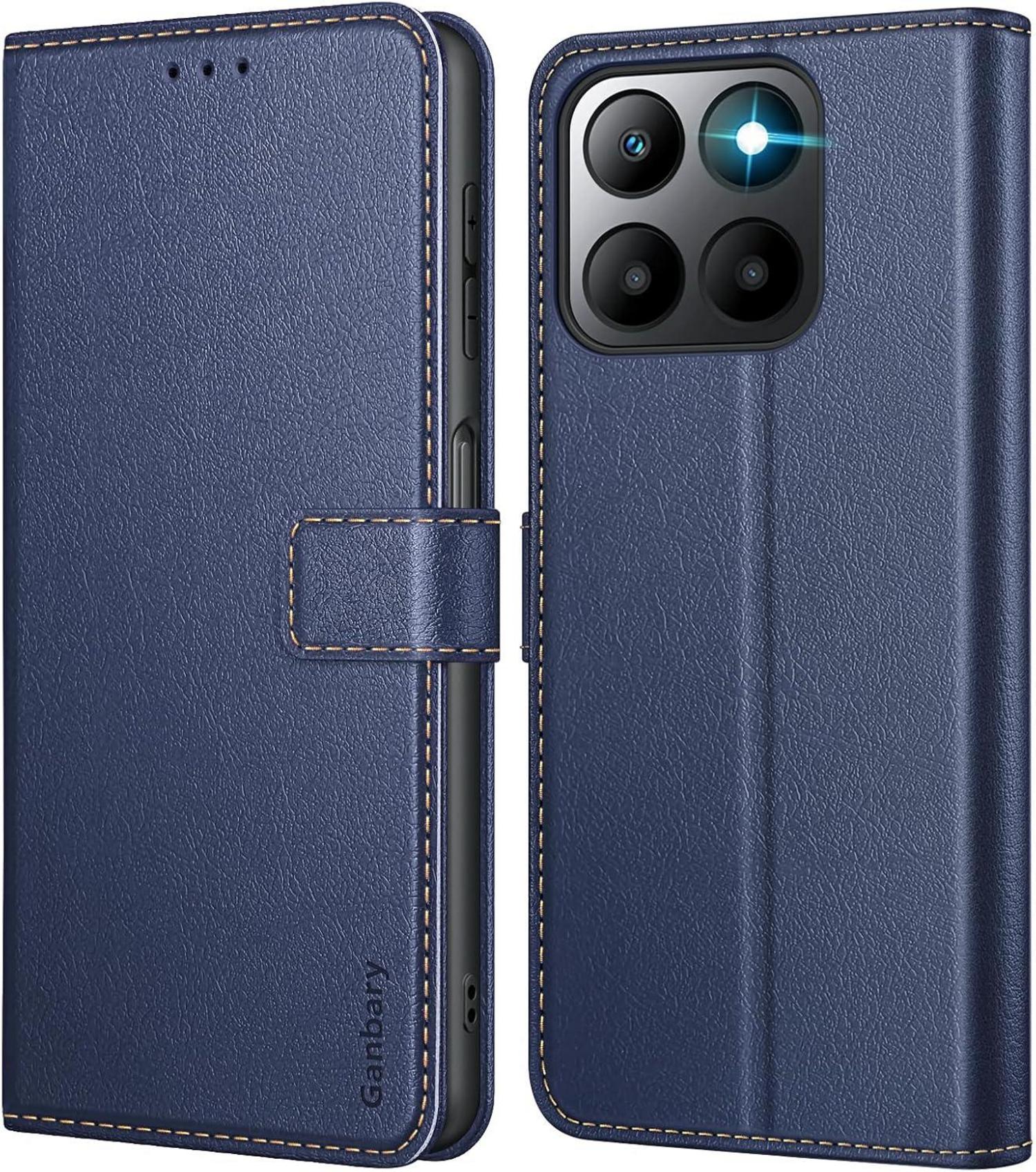 Handyhülle für Honor 70 Lite - Premium Leder Klapphülle - Blau
