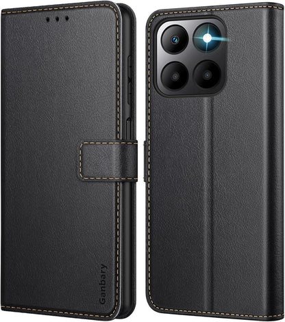 Honor 70 Lite Leder Handyhülle mit Kartenschlitzen und Standfunktion