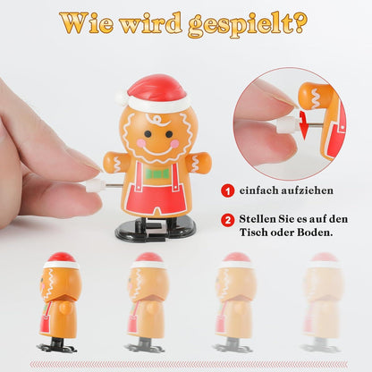 Weihnachts-Aufziehspielzeug Uhrwerk Lauf Springspielzeug 8 Stück