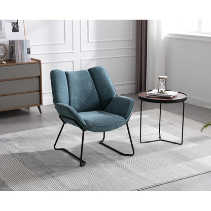 Chenille Loungesessel Blau – Modern & Bequem für Wohnzimmer/Balkon