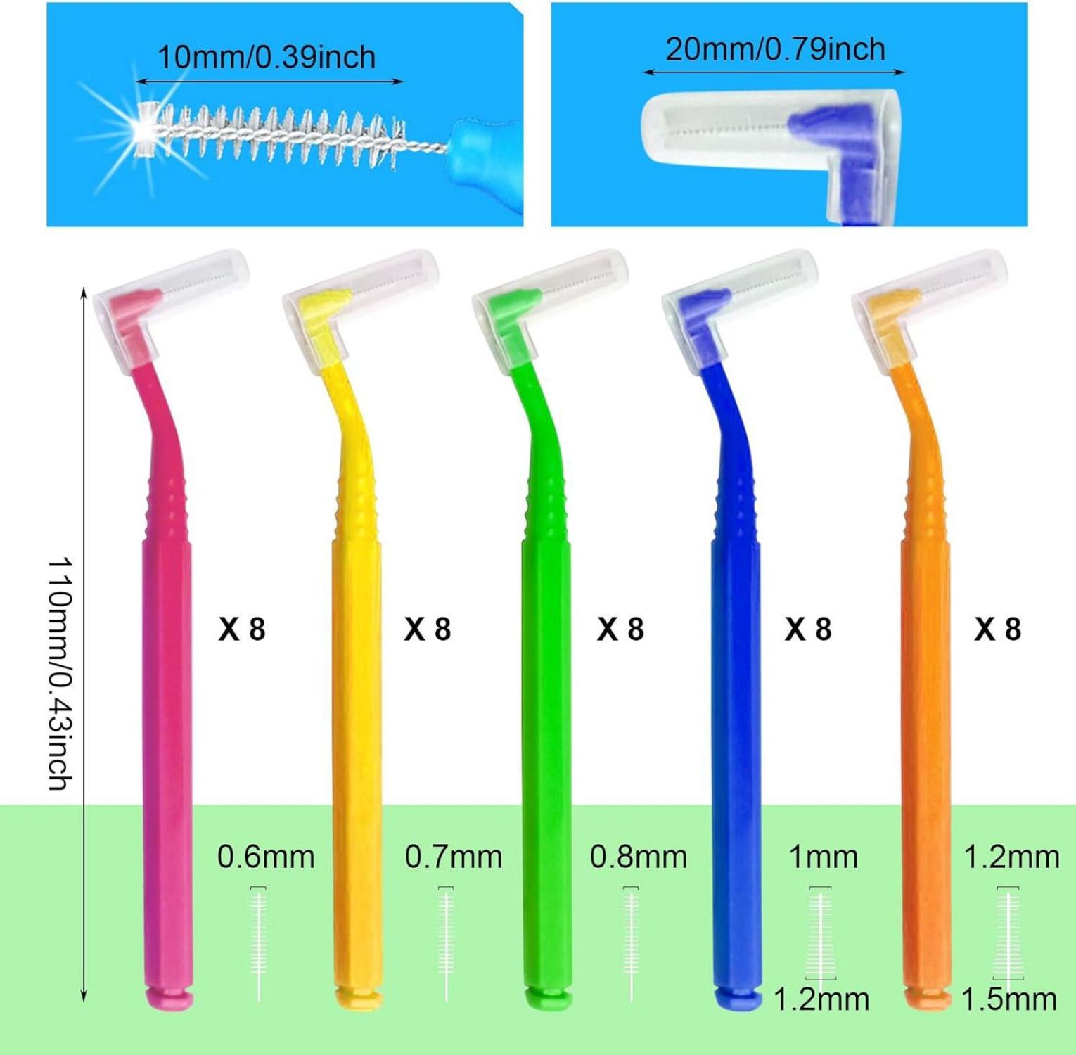 L-förmige Interdentalbürsten 40 Stück Mundpflege Set