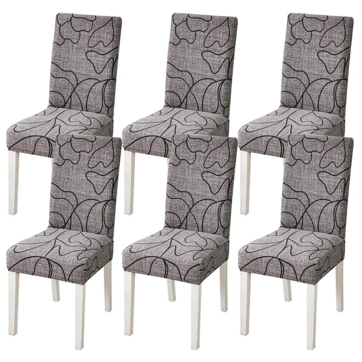 Stuhlhussen 6er Set – Stretchbezüge für Esszimmerstühle