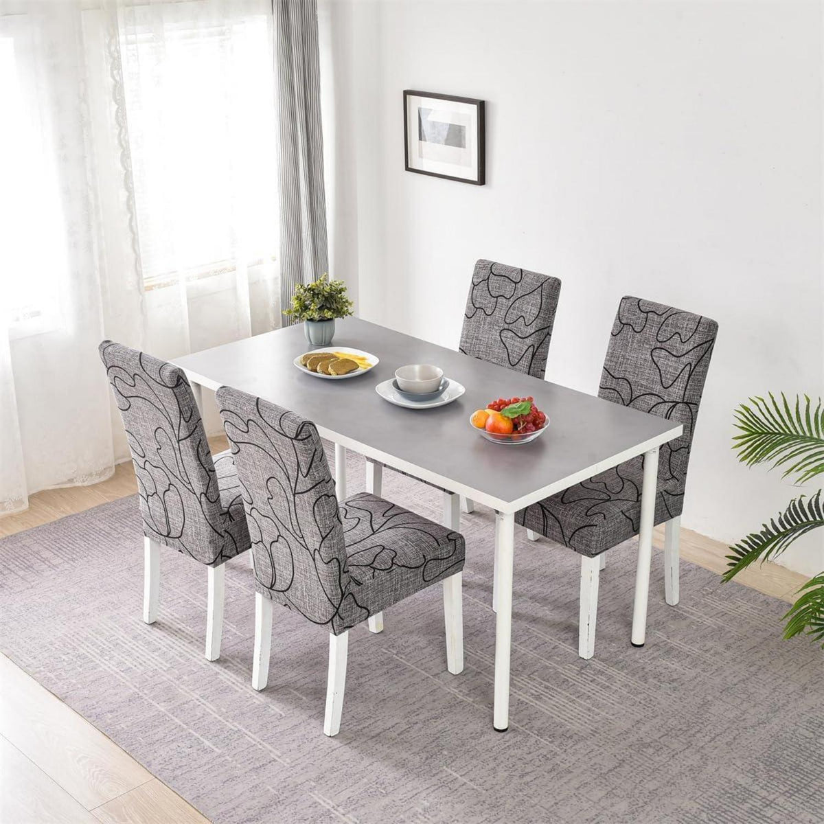 Stuhlhussen 6er Set – Stretchbezüge für Esszimmerstühle