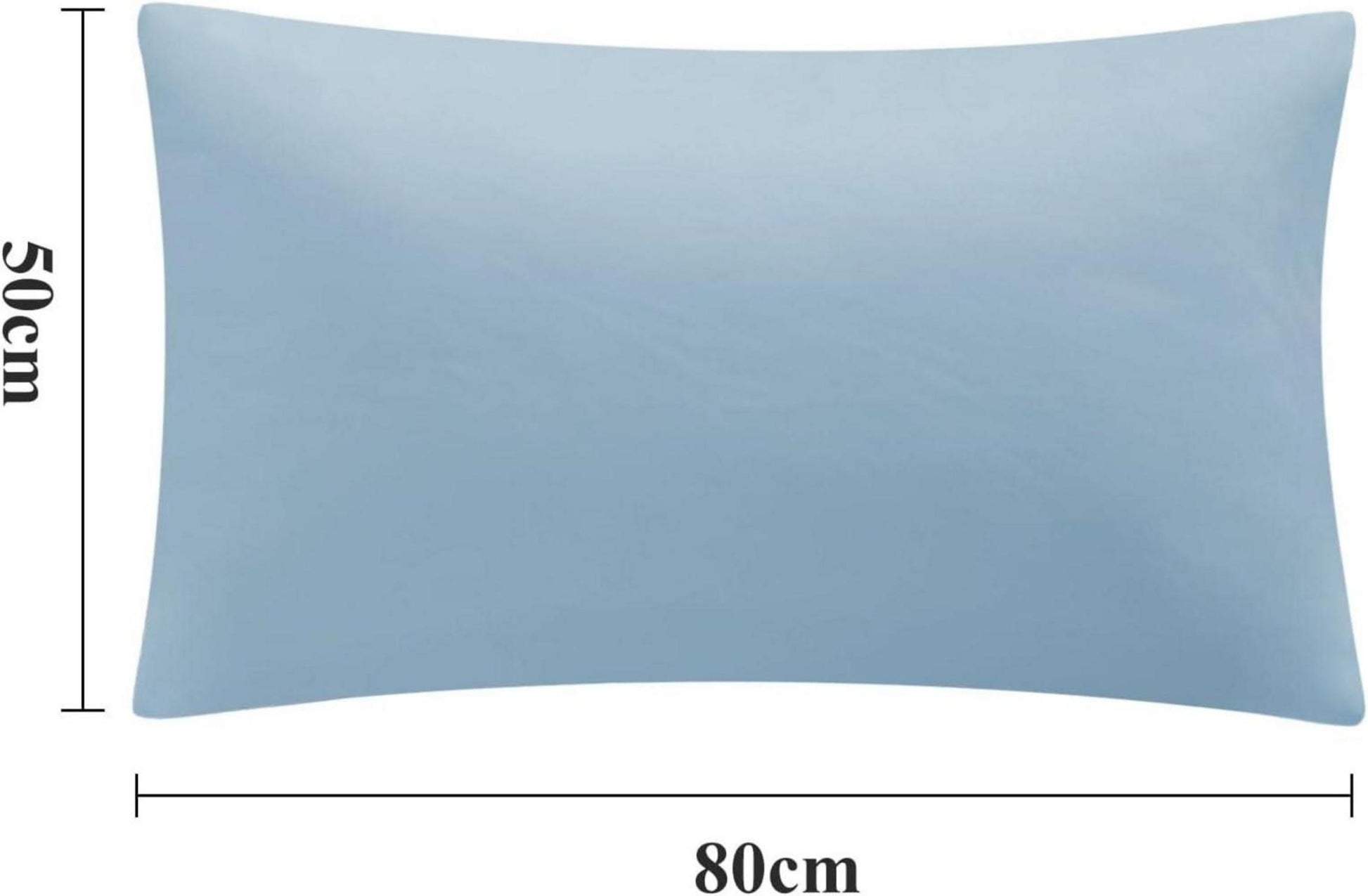 2er Set Kissenbezug 50x80 Hellblau Mikrofaser Hotelverschluss