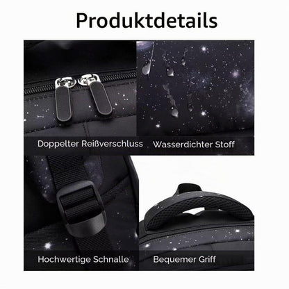 Schulrucksack Jungen Trolley Set mit Lunch Tasche & Federmäppchen Blauer Sternenhimmel