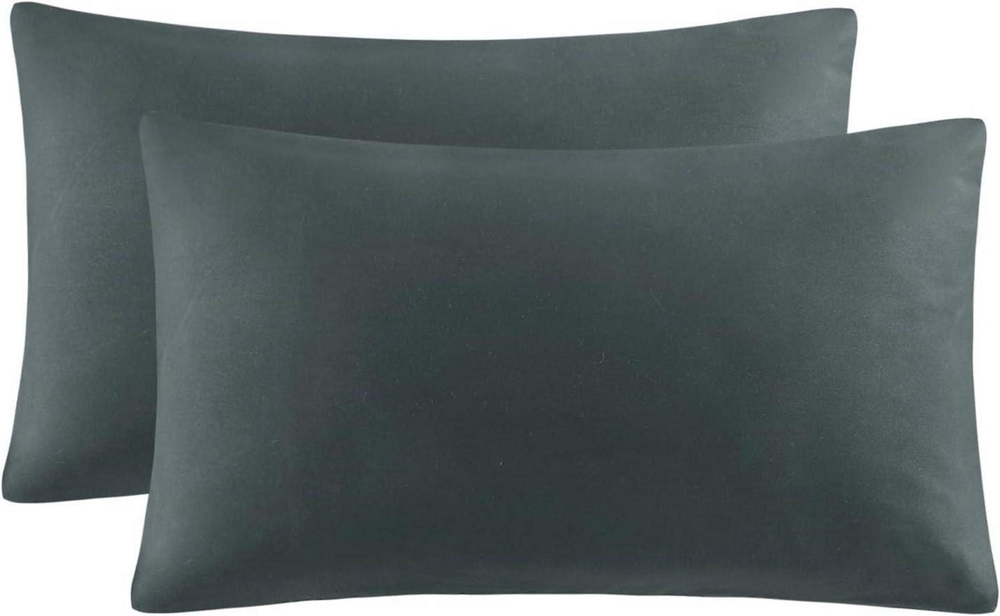 Kissenbezug Set Mikrofaser Anthrazit Hotelverschluss 50x80 cm