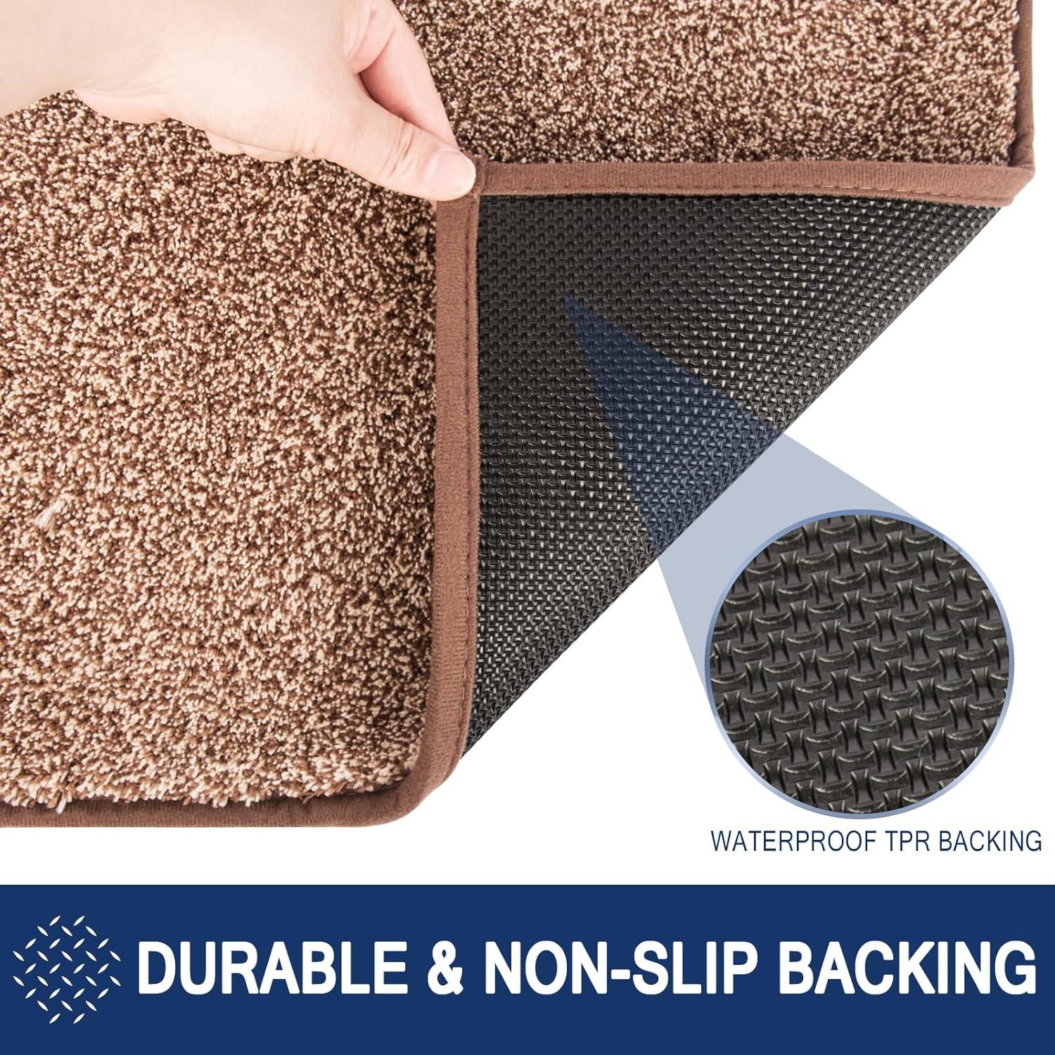Schmutzfangmatte 60x150cm rutschfeste waschbare Türmatte Fußmatte Braun