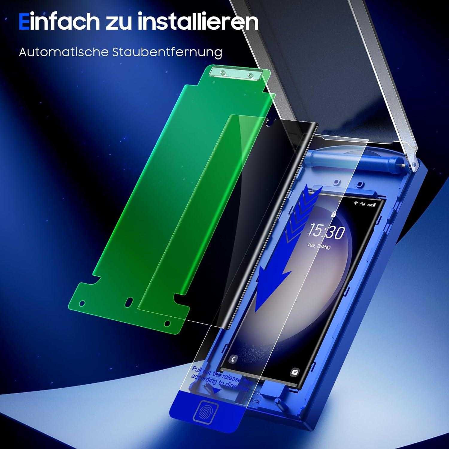 Blickschutz Samsung Galaxy S23 Ultra Schutzfolie 7H Anti-Spy 2