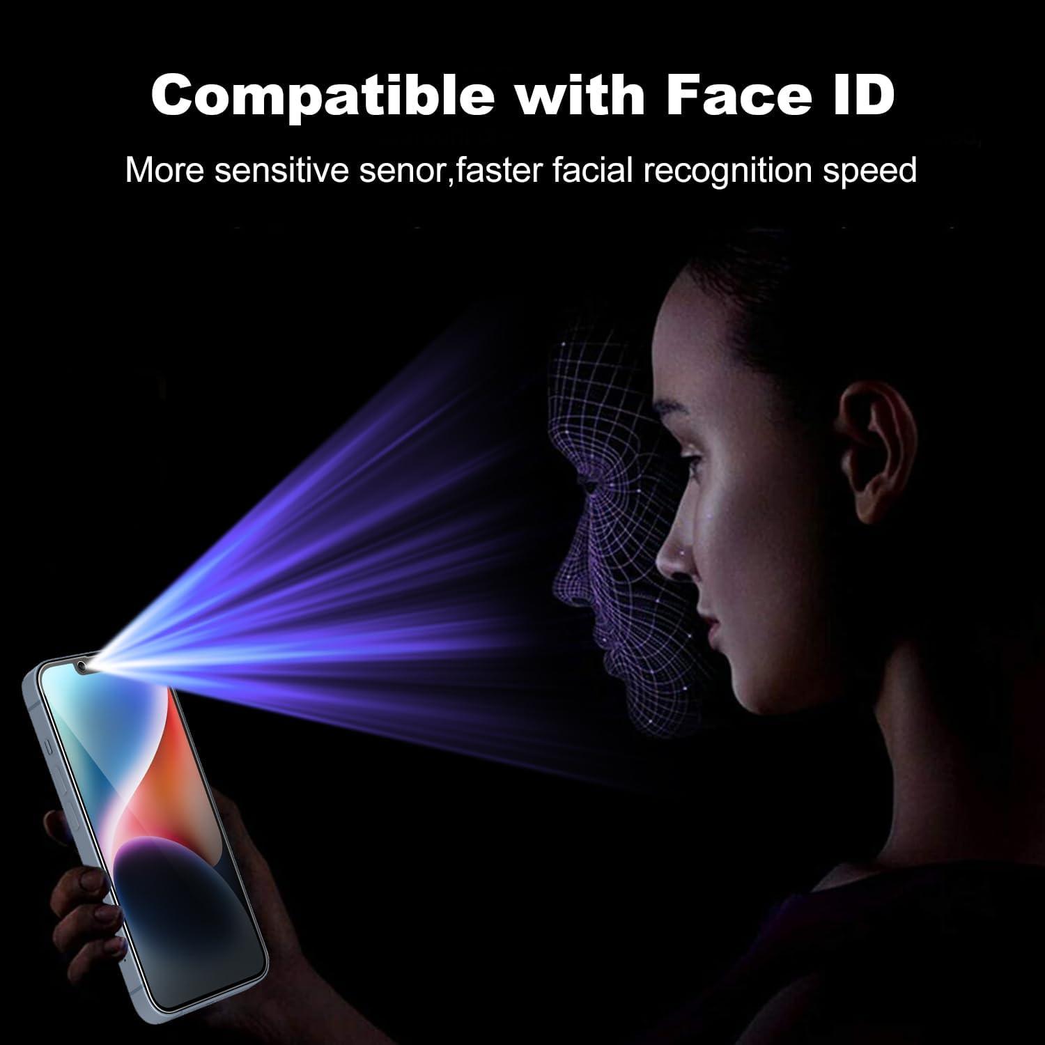 iPhone 13/13 Pro/14 6,1 Zoll Panzerglas Sichtschutz 2 Stück 9H